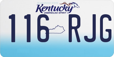 KY license plate 116RJG