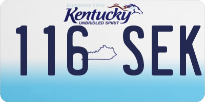 KY license plate 116SEK