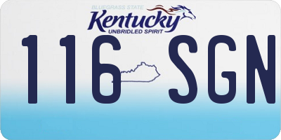 KY license plate 116SGN