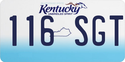 KY license plate 116SGT