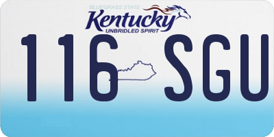 KY license plate 116SGU