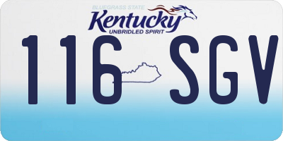 KY license plate 116SGV