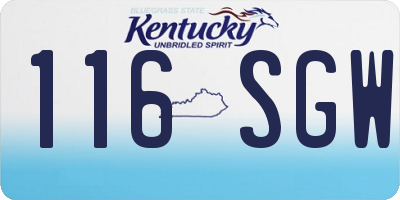 KY license plate 116SGW