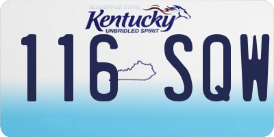KY license plate 116SQW