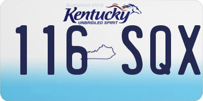 KY license plate 116SQX
