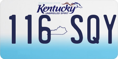 KY license plate 116SQY