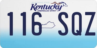 KY license plate 116SQZ