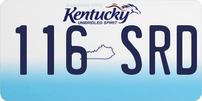 KY license plate 116SRD