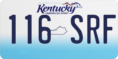 KY license plate 116SRF