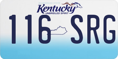 KY license plate 116SRG