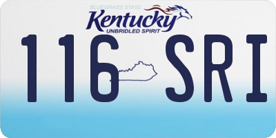 KY license plate 116SRI