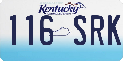 KY license plate 116SRK