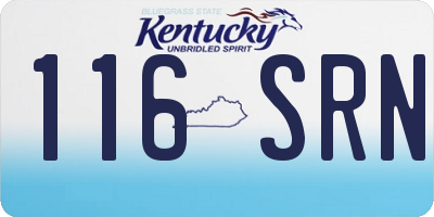 KY license plate 116SRN