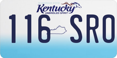 KY license plate 116SRO