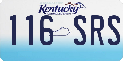 KY license plate 116SRS