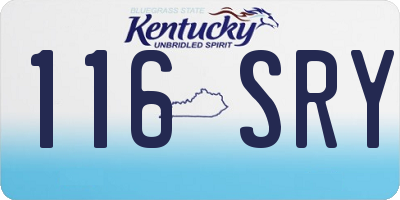 KY license plate 116SRY
