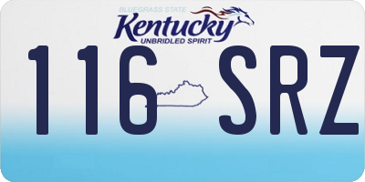 KY license plate 116SRZ