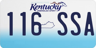 KY license plate 116SSA