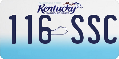 KY license plate 116SSC