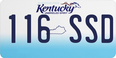 KY license plate 116SSD