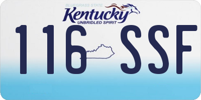 KY license plate 116SSF