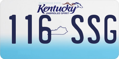 KY license plate 116SSG