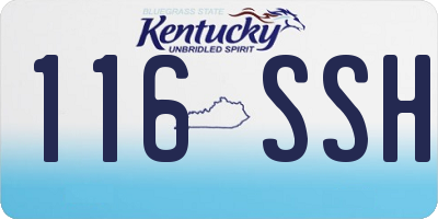KY license plate 116SSH