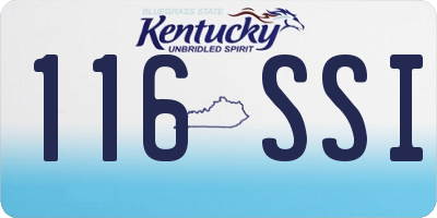 KY license plate 116SSI