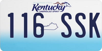 KY license plate 116SSK