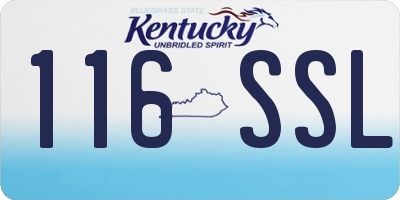 KY license plate 116SSL