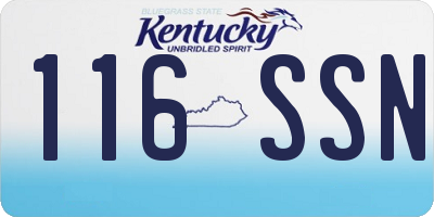 KY license plate 116SSN