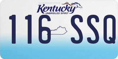 KY license plate 116SSQ