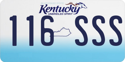 KY license plate 116SSS