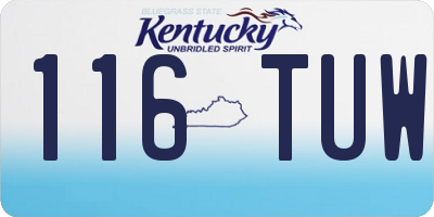 KY license plate 116TUW