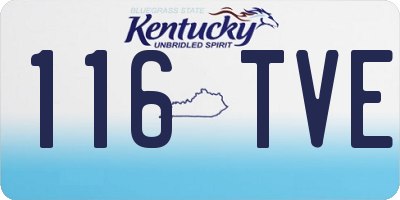 KY license plate 116TVE