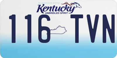 KY license plate 116TVN