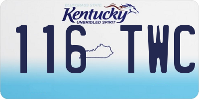 KY license plate 116TWC
