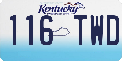 KY license plate 116TWD