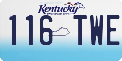 KY license plate 116TWE