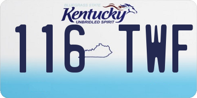 KY license plate 116TWF