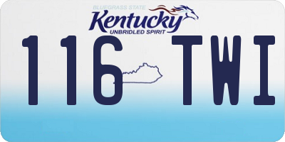 KY license plate 116TWI