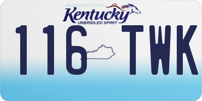 KY license plate 116TWK