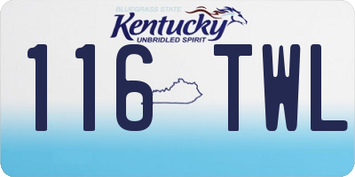 KY license plate 116TWL