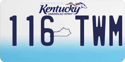 KY license plate 116TWM