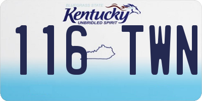 KY license plate 116TWN