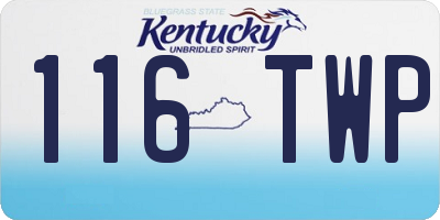 KY license plate 116TWP