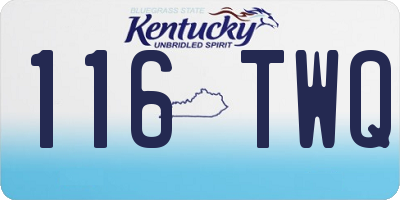 KY license plate 116TWQ