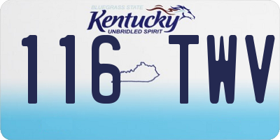 KY license plate 116TWV