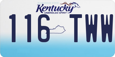 KY license plate 116TWW