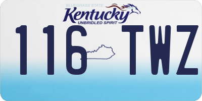 KY license plate 116TWZ
